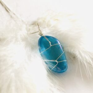 Blue Angel Aura Quartz Smooth Necklace