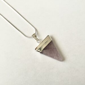 Triangle Crystal Necklace - Rose Quartz