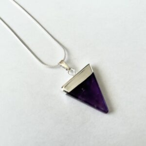 Triangle Crystal Necklace - Amethyst