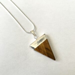 Triangle Crystal Necklace - Tigers Eye