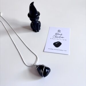 Black Obsidian Tumblestone Necklace