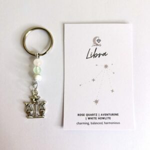 Handmade crystal bracelet with Libra charm and crystals.