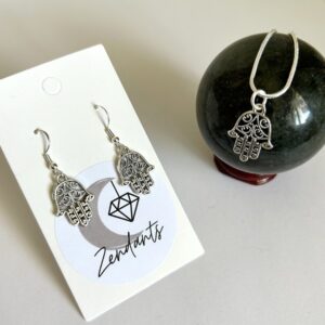 Hamsa Hand Earrings & Necklace Set