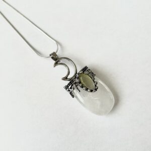 Moon Crown Necklace - Clear Quartz
