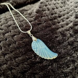 Feather Crystal Necklace - Opalite