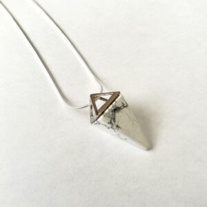 Pyramid - White Howlite Necklace