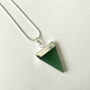 Triangle Crystal Necklace - Green Aventurine