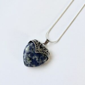 Crystal Heart Necklace - Sodalite