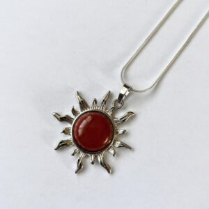 Sun Crystal Necklace - Red Jasper